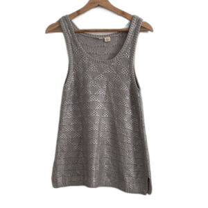 Moth Gray Knit Tank Top S
